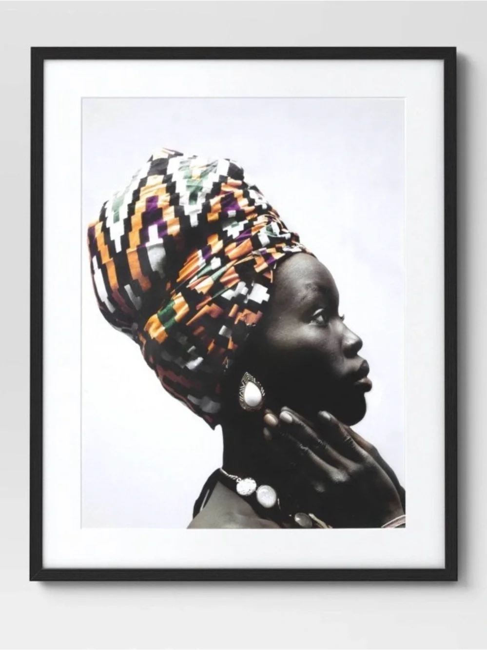 24x30 African Culture Art Print in glass frame